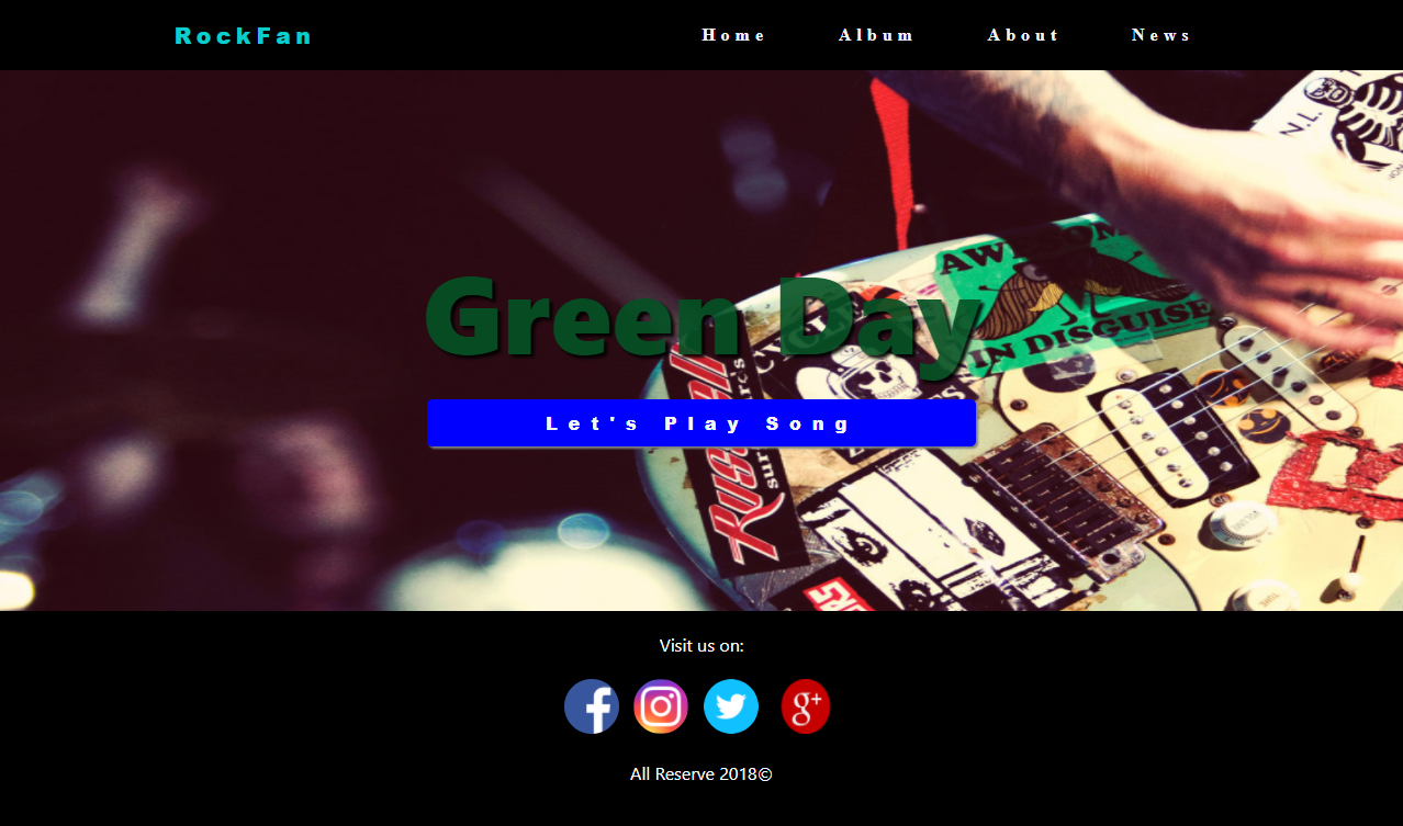 screenshot of green day website